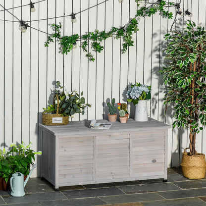 Opbergbox Tuin – Opbergkist Buiten – Tuinkussenbox – Tuinberging – Tuinkist – Grote Houten Opbergbox – Duurzaam Grenenhout – 127x56x60 cm – Houten Deksel