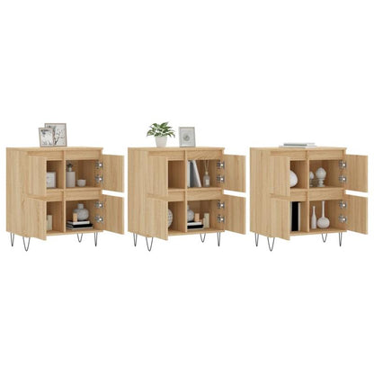 Sideboards – Opbergmeubel – Dressoir – Kast – Ladekast – Bruin Sonoma Eiken – Hardhouten Constructie – Compact Minimalistisch Design