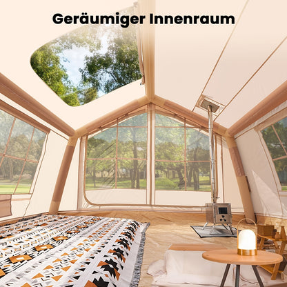 camptent – familietent – kampeertent – festivaltent – opblaasbare tent – 8 m² – geschikt voor 6 personen – snel op te zetten