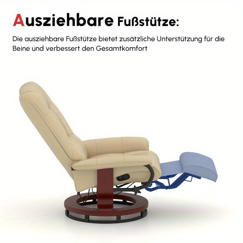 Adjustable Recliner Chair with 120kg Weight Capacity - Ergonomic Reclining Mechanism, Fabric & Wood Frame, 78x87x100cm Space-Saving Design for Living Room, Bedroom
