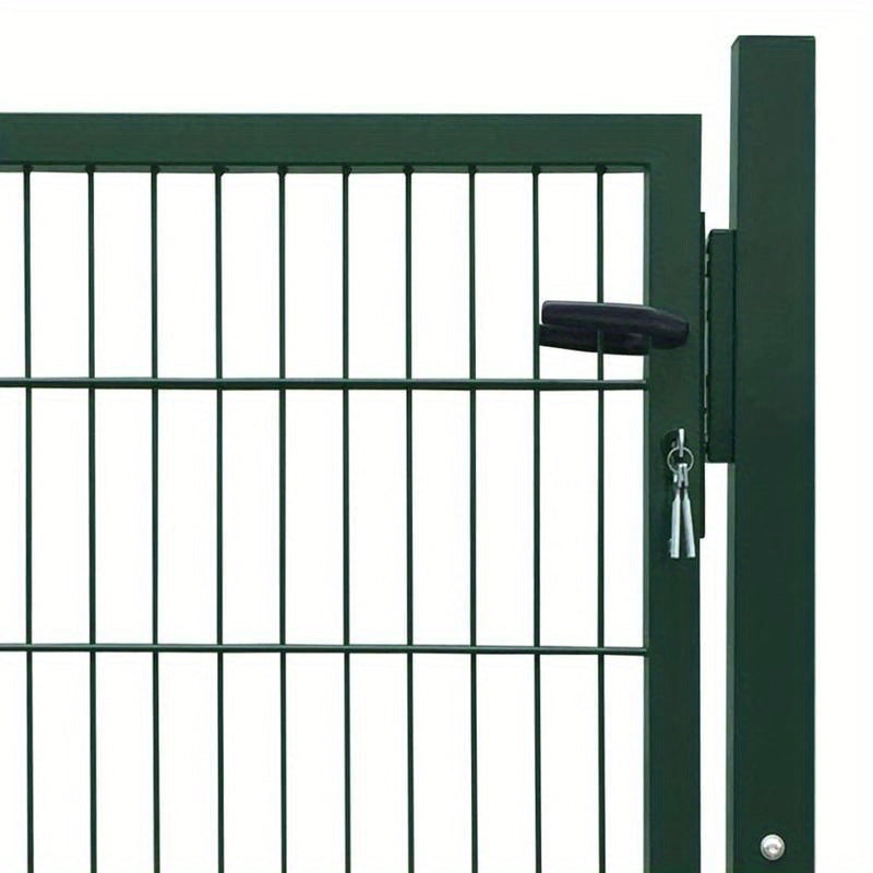 Metalen Tuinpoort – Tuinafscheiding – Tuinhek – Erfafscheiding – Buitenhek – Groen – Weerbestendig Metaal – 105x150 cm – Eenvoudig Ophangsysteem