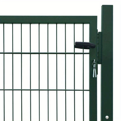 Metalen Tuinpoort – Tuinafscheiding – Tuinhek – Erfafscheiding – Buitenhek – Groen – Weerbestendig Metaal – 105x150 cm – Eenvoudig Ophangsysteem