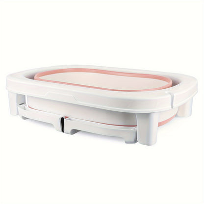 Opvouwbaar bad – Inklapbaar bad – Badkuip – Zitbad – Opvouwbare badkuip – Compact design – 100% PVC – 72x51x42 cm – Antislip bodem – Inclusief afneembaar krukje – Roze