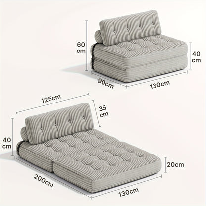 Slaapbank – Bedbank – Logeerbed – Uitklapbank – Sofa – Modern Design – Corduroy Bekleding – Zonder Montage – Diepgrijs