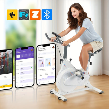 Indoor Hometrainer – Fitnessfiets – Fitness Bike – Exercise Bicycle – Indoor Cycling – Schokabsorberend Ontwerp – Hartslagmeter & Multifunctioneel Display