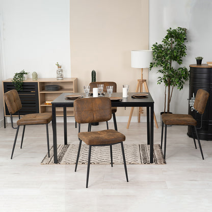Retro Scandinavische Eetkamerstoelen – Stoelen – Diners Stoelen – Design Stoelen – Comfortabele Stoelen – Set van 2 Bruin – Ergonomisch Ontwerp – Metalen Poten