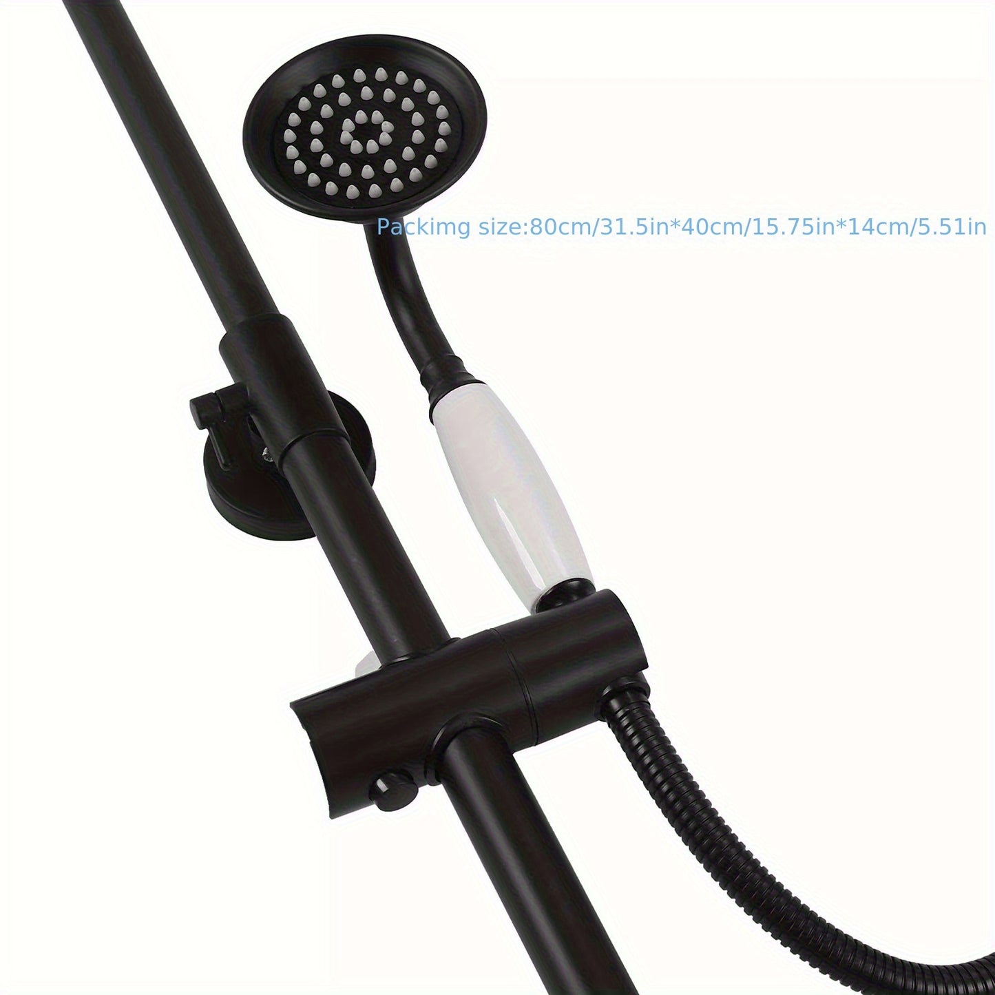Regendouche – Doucheset – Douchekop – Handdouche – Douchekraan – Zwart Vintage Design – Verstelbare Hoogte – Koperen Behuizing
