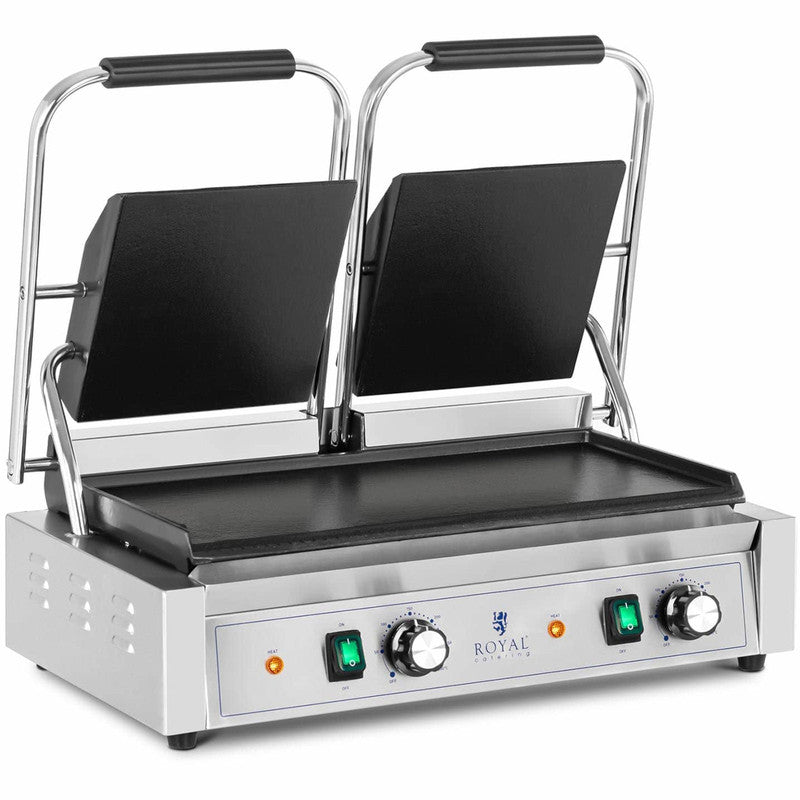 Smooth Double Electric Contact Grill, 48 x 23 cm, 3600 W - QUORE