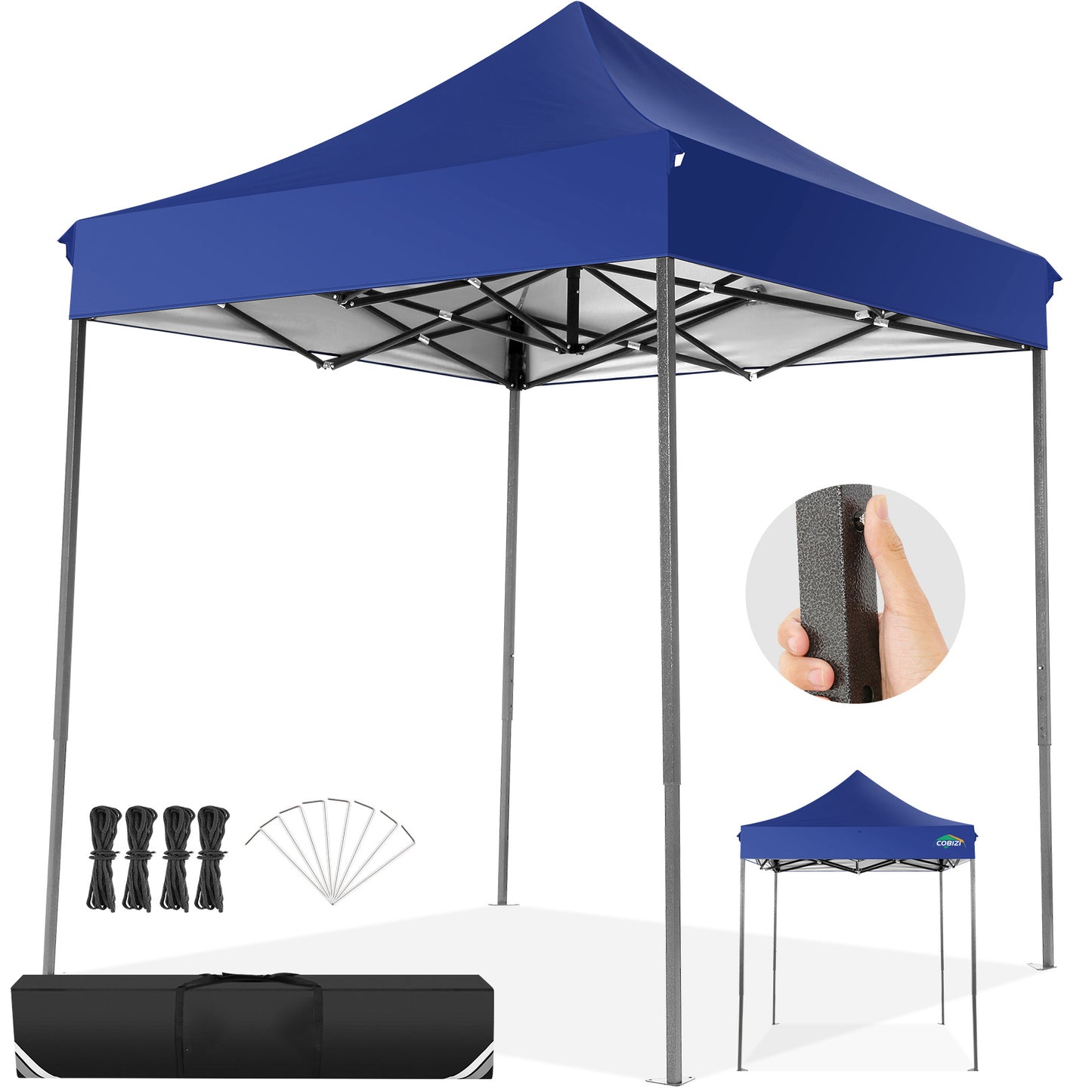 2x2M Pop-Up Canopy Tent Temporary Shelter Without Sidewalls Easy To Set Up Outdoor Canopy UPF 50+ Instant Party Tent With Carry Bag Quick To Assemble By One Person Suitable For Outdoor Events Gardens Commercial Use And Market