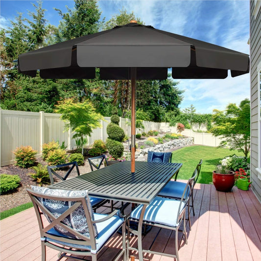 Parasol – Zonnescherm – Tuinparasol – Balkonparasol – Terrasparasol – 300 cm Diameter – Houten Frame Met UV-Bescherming – Kantelbaar 30°
