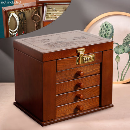 Houten Sieradenkist – Sieradendoos – Schmuckdoos – Juwelenkoffer – Opbergbox – 5 Lagen Vintage Design – Met Slot En Spiegel