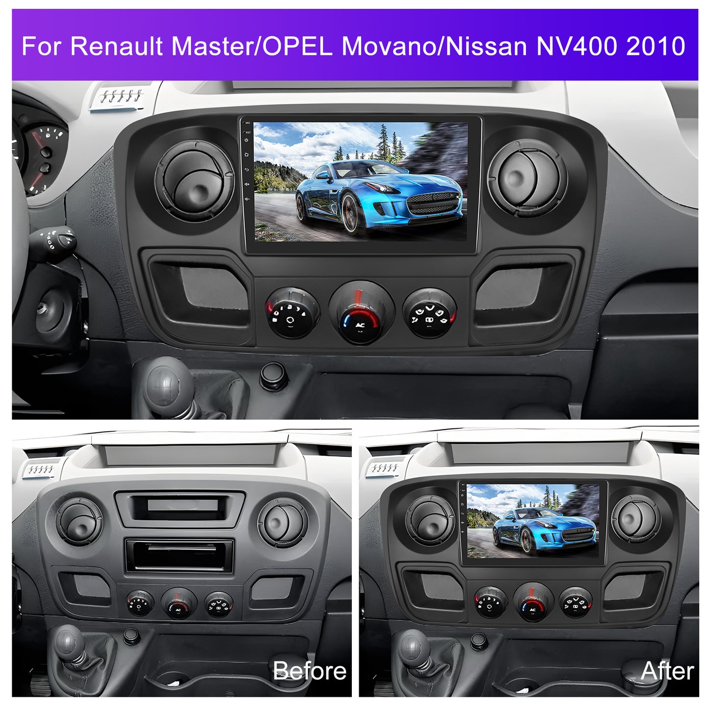 Autoradio – Car Radio – Multimedia Radio – Auto Stereo – Navigatiesysteem – 10,1 Inch HD Touchscreen – Draadloos Apple CarPlay & Android Auto – AHD Achteruitrijcamera & Stuurwielbediening