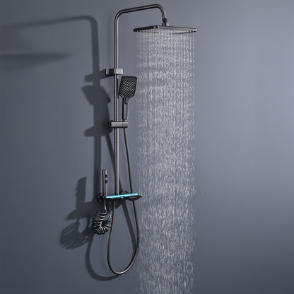 Badkraanset – Douchekraan – Mengkraan – Wandkraan – Regendouche – Modern Vierkant Design – Zonder Temperatuurregeling – Eenvoudige Wandmontage