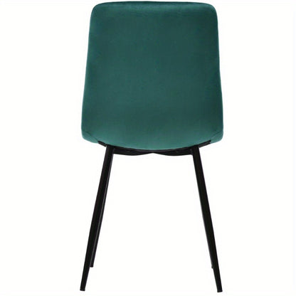 Eetkamerstoel – Stoel – Zithoekstoel – Keukenstoel – Design Stoel – Donkergroene Fluwelen Bekleding – Metalen Frame – Comfortabel En Stevig – Set Van 4