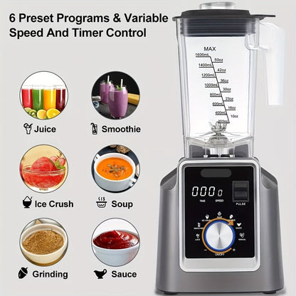 Blender – Keukenmixer – Smoothiemaker – Sapmaker – IJscrusher – 2 Liter Inhoud – Automatische Programma’s