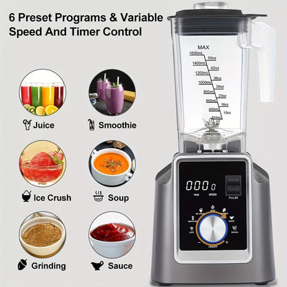 Blender – Keukenmixer – Smoothiemaker – Sapmaker – IJscrusher – 2 Liter Inhoud – Automatische Programma’s