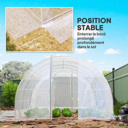Tuinkas – Kweekkas – Moestuin Kas – Plantenkas – Serre – Transparant – 12 m² Ruimte – UV-bestendig PE-materiaal