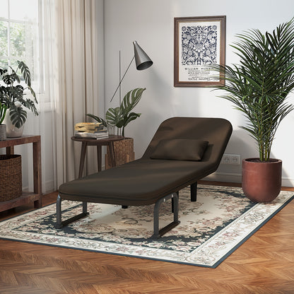 Slaapstoel – Slaapbank – Loungestoel – Bedstoel – Relaxstoel – Verstelbare Hoofdsteun – Lichtgewicht 11 kg – Max. Belastbaar 135 kg – Khaki