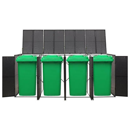 Prullenbakdeksel – Afvalbak Deksel – Vuilnisbak Cover – Afvalbak Hoes – Polyrattan Deksel Nero – Stevig Weerbestendig – Perfecte Pasvorm 274x80x117 cm