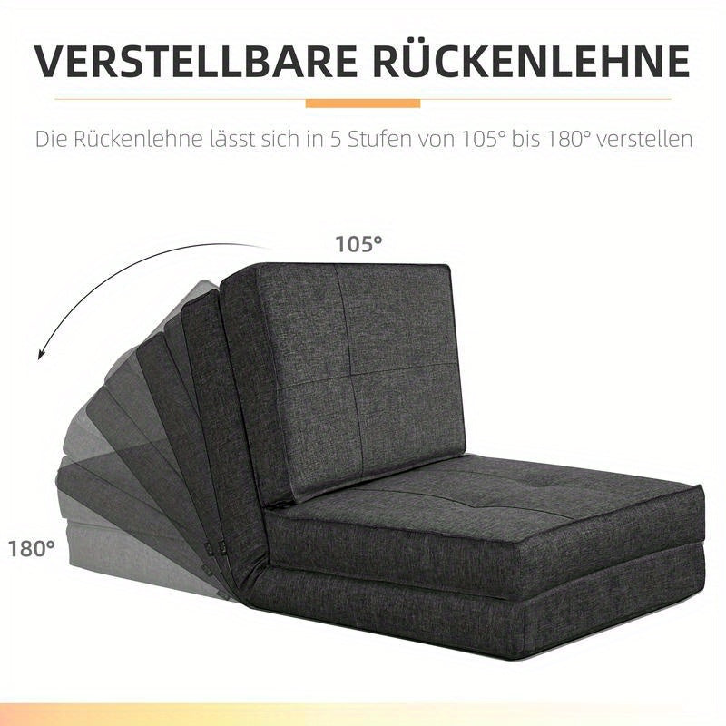 Relaxfauteuil – Verstelbare Fauteuil – Relaxstoel – Lounge Stoel – Slaapstoel – Donkergrijs – Stevig Hardhouten Metalen Frame – Zacht Foamkussen