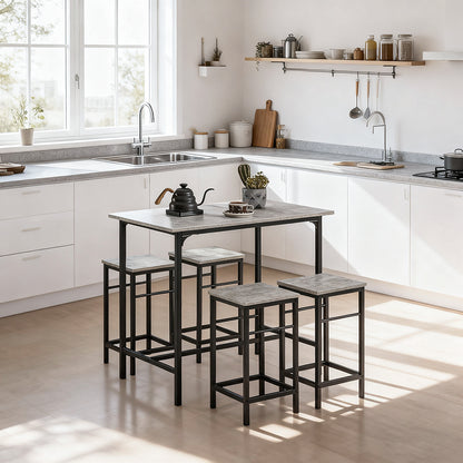 Eettafelset – Barset – Bistroset – Keukentafelset – Stoelenset – Compact Ontwerp – Duurzaam Houtfineer Met Metalen Frame
