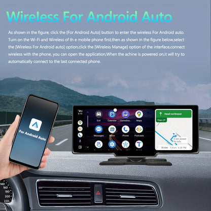 CarPlay Multimedia Unit – Android Car Stereo – Auto Radio – Touchscreen Navigatie – Dashboard Head Unit – 17,78 cm Scherm – Draadloze Connectiviteit & Achteruitrijcamera met DVR