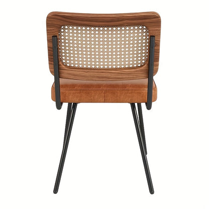 Eetkamerstoel – Stoel – Dining Chair – Zitstoel – Kamerstoel – Modern – Katoen Zitting – Stevige A-Frame Constructie – Compact & Lichtgewicht – Warm Bruin