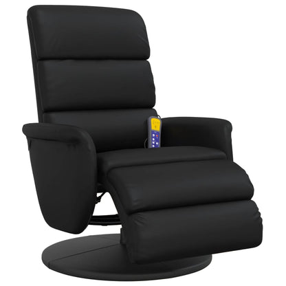 Draaifauteuil – Relaxstoel – Lounge Stoel – Fauteuil – Zwarte Kunstleren Stoel – 360 Graden Draaibaar – Verstelbare Rugleuning en Voetensteun