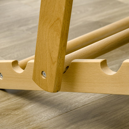 Inklapbare Stoel – Opvouwbare Stoel – Klapstoel – Eetkamerstoel – Loungestoel – Beukenhouten Frame – Verstelbare Rugleuning 3-standen – Zachte Afneembare Bekleding Bruin