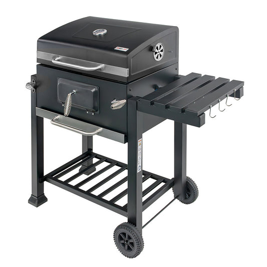 Garden Charcoal Grill Mega-M Black with Cover 1X Side Table 55X42 N