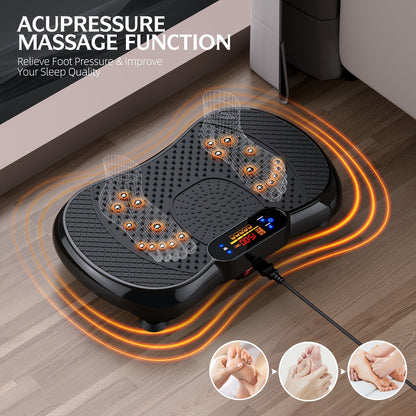 Vibratieplaat – Vibratietrainer – Spierstimulator – Fitnessapparaat – Trainingsplaat – 3 Intensiteitsniveaus – Inclusief Afstandsbediening en Trainingsbanden – Max. Belastbaar 150 kg – Geschikt Voor Thuis en Sportschool