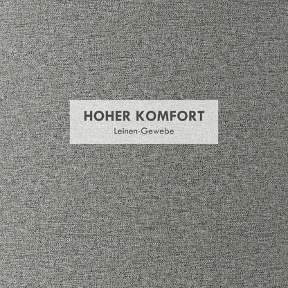 Poef – Ottoman – Zitzak – Hocker – Kruk – Met Opbergruimte – Omkeerbaar Deksel – Linnen Bekleding – 56x56x42 cm – Grijs Met Houten Pootjes