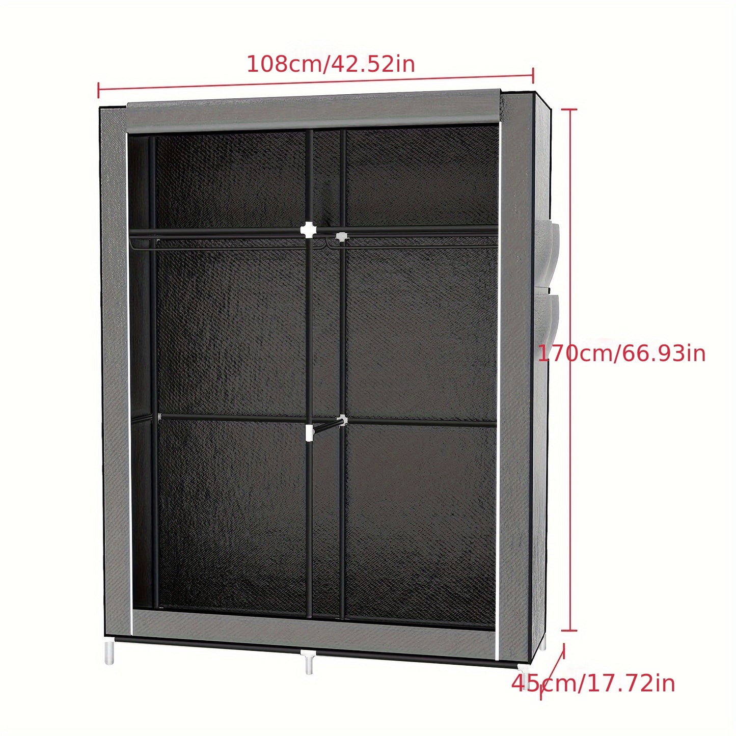 Opbergkast – Kledingkast – Garderobekast – Linnenkast – Opbergsysteem – 2-Deurs Non-Woven Kast – 12 Planken en Kledingroede – Ruimtebesparend Compact Ontwerp – Eenvoudig Zelf Te Monteren