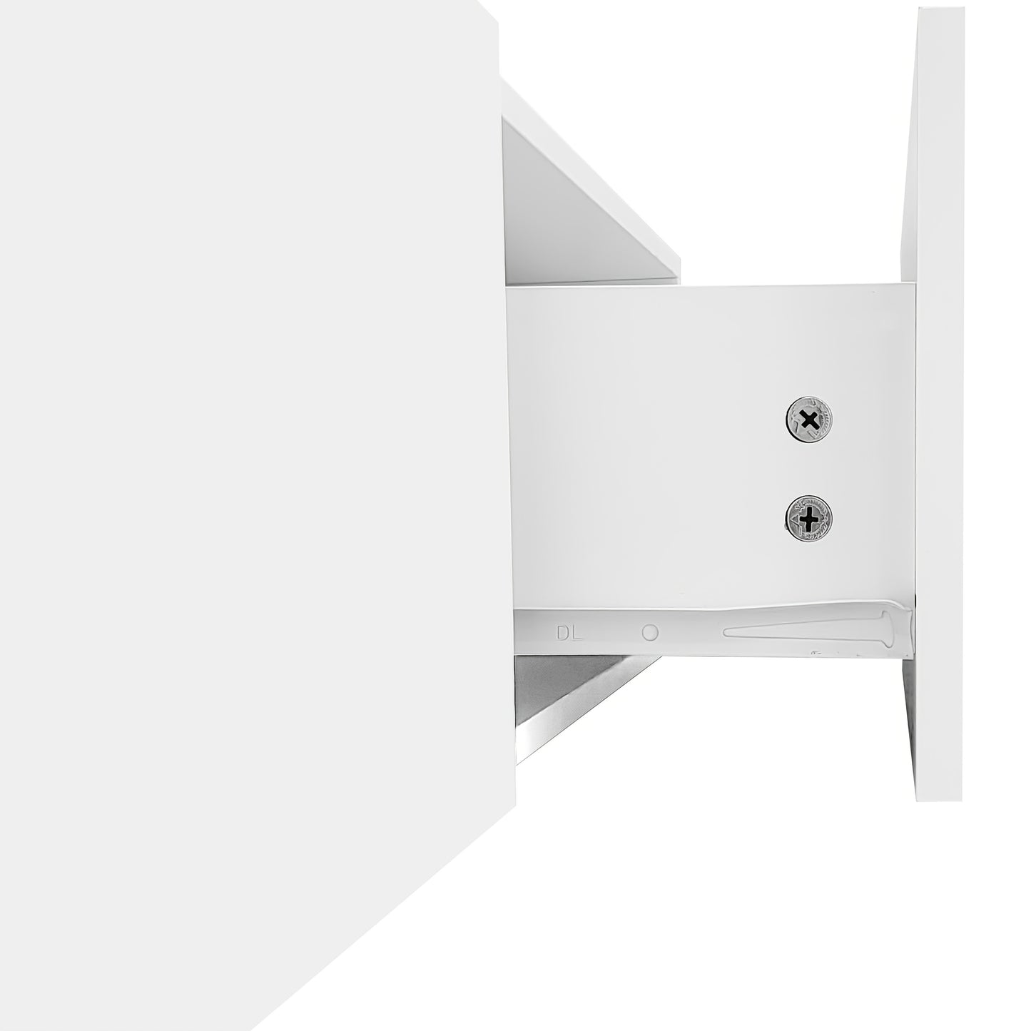 Contemporary TV Unit Design: Chic And Sophisticated, Functional Storage Options, Glossy White Finish, Wood Appearance, Glass Shelving.