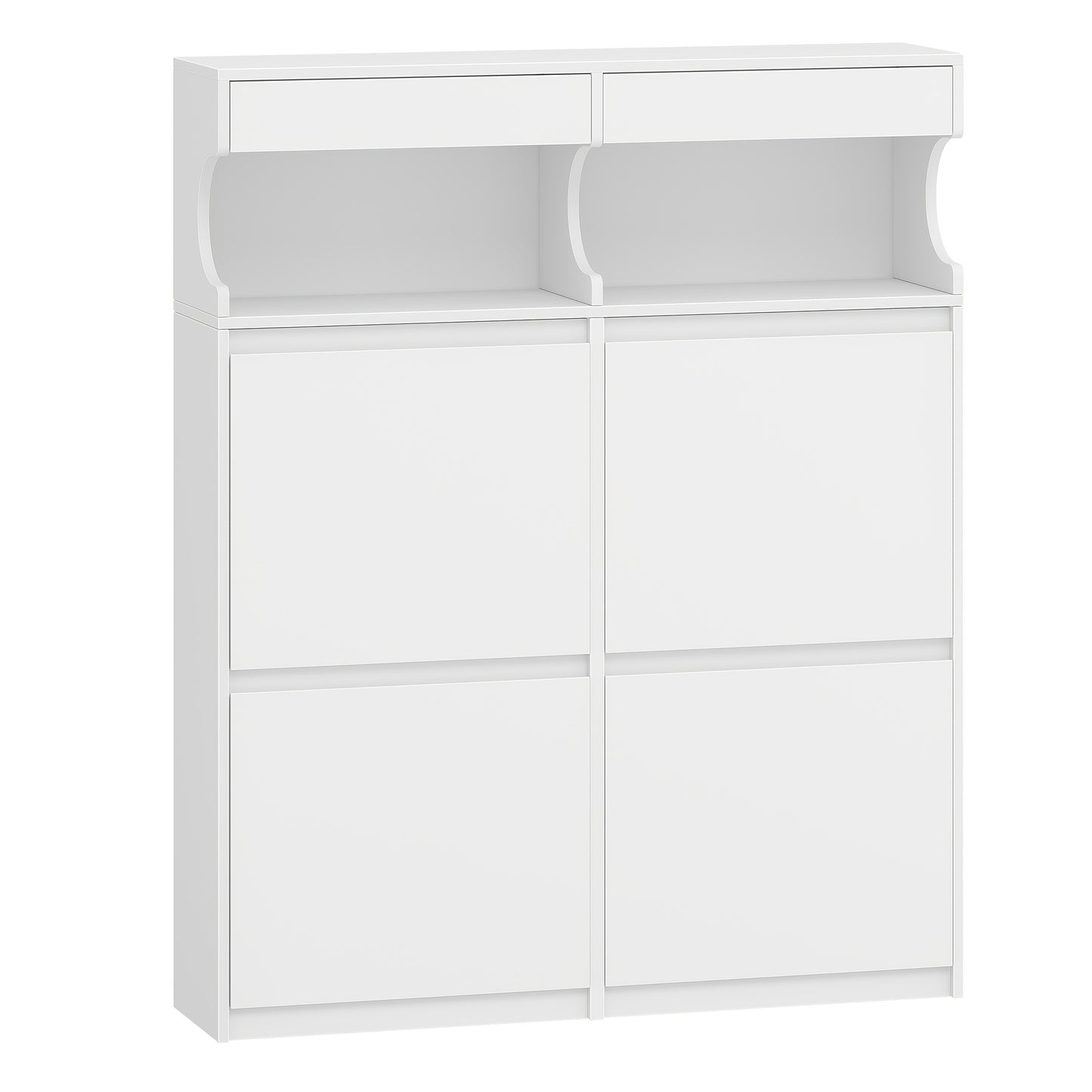 Schoenenkast – Schoenenrek – Schoenenopberger – Schoenenbank – Kast – Voor 20 Paar Schoenen – Verstelbare Indeling – Smal 100 cm Wit
