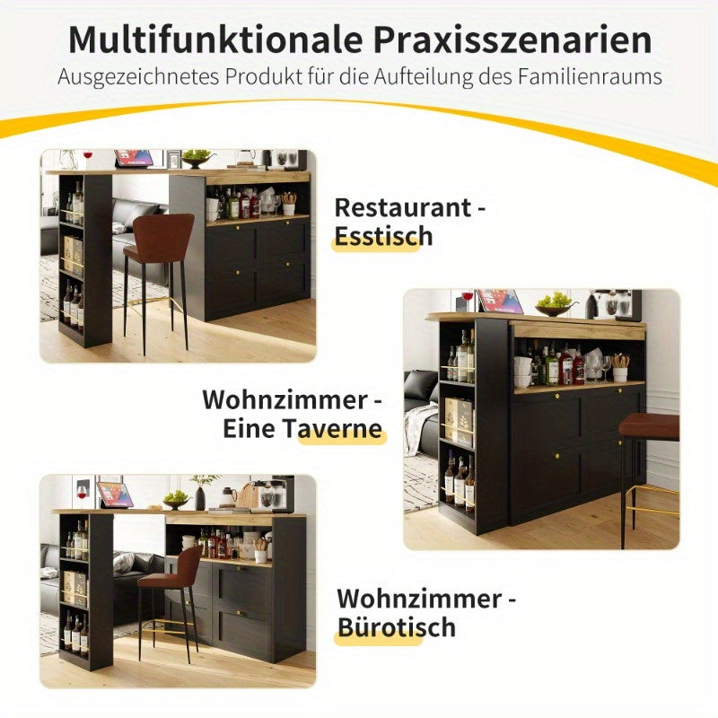 360 Degree Swivel Serving Table With 4 Drawers Storage Cabinet Side Table For Dining Room Office Living Room Home Furniture Modern Design
