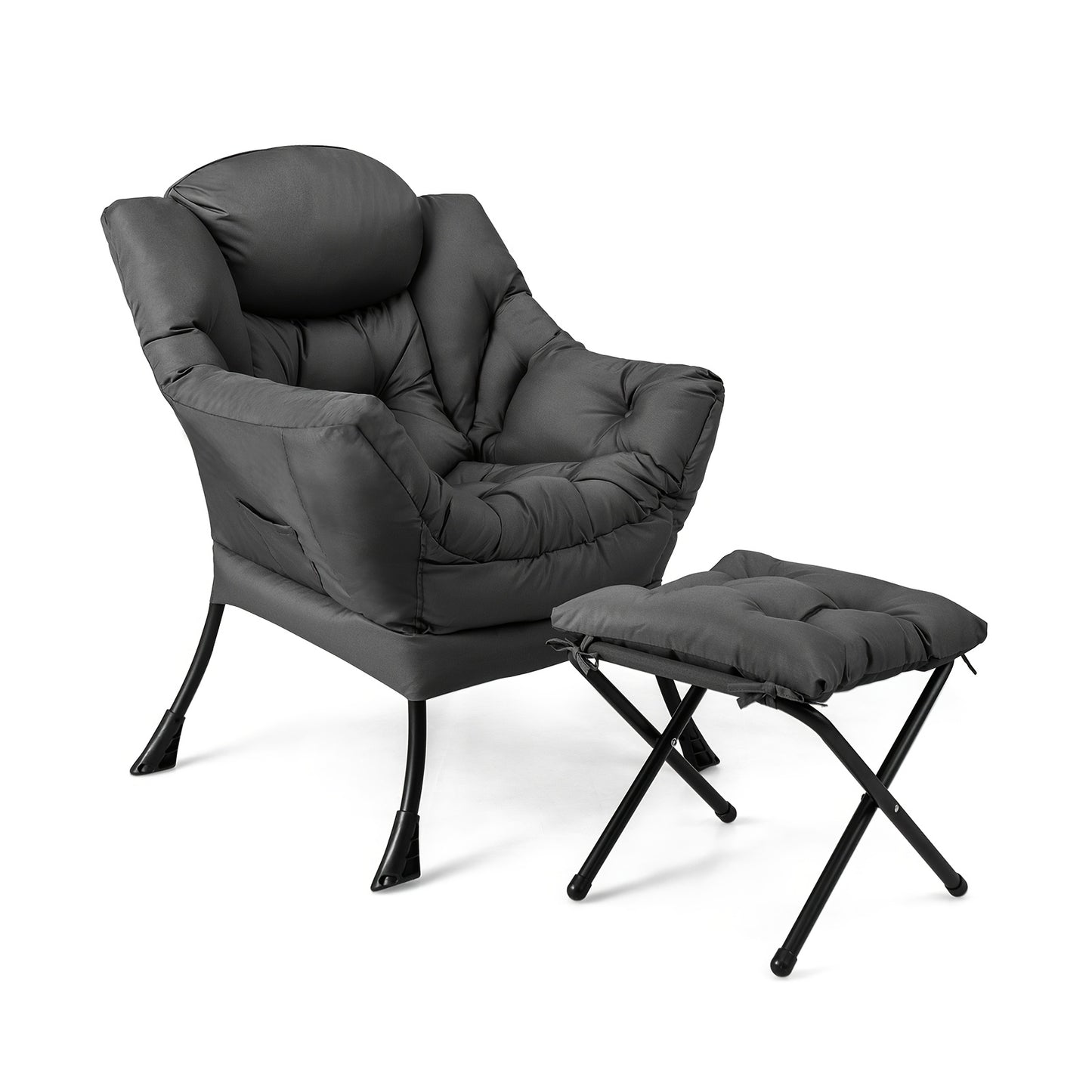 Dutch Velvet Fauteuil – Accentstoel – Lounge Stoel – Relaxstoel – Leunstoel – Met Ottomaan – Ergonomische Rugleuning – Stevige Metalen Constructie