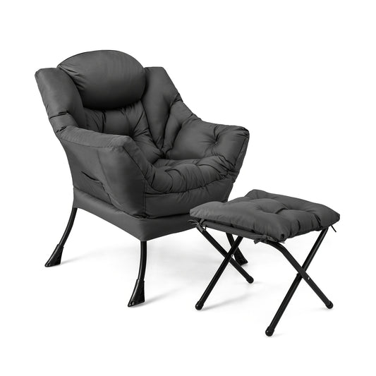 Dutch Velvet Fauteuil – Accentstoel – Lounge Stoel – Relaxstoel – Leunstoel – Met Ottomaan – Ergonomische Rugleuning – Stevige Metalen Constructie
