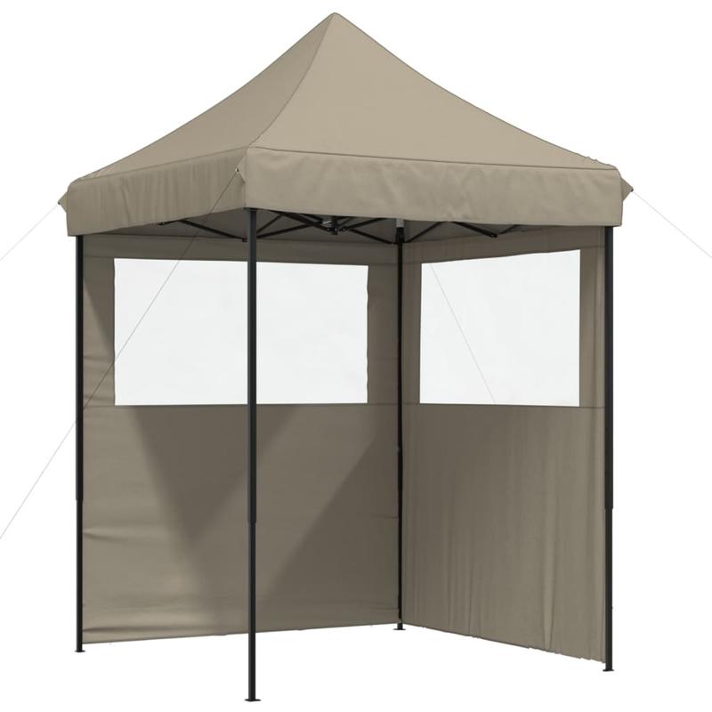Large Pop-Up Party Tent with 2 Side Panels - Beige Canopy with Zippered Doors, Spacious Instant Shelter for Weddings, Birthdays, BBQs, & Beach Events - Lightweight & Portable with Sturdy Frame, Easy Setup, Ideal for Backyard,