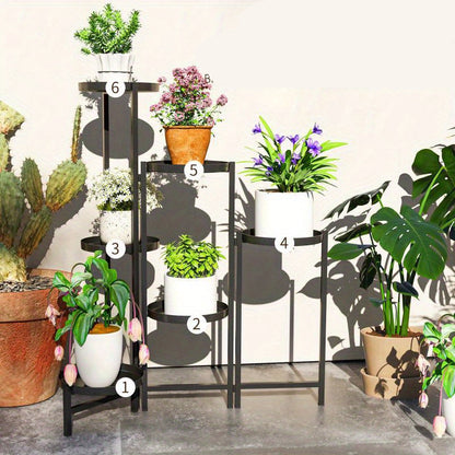 Plantenstandaard – Bloemenhouder – Plantenrek – Plantenhouder – Bloemenstandaard – Inklapbaar – Roestvrij Metaal – 80 cm Hoog – Geschikt Binnen en Buiten