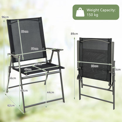 Tuinstoelen – Balkonstoelen – Terrasstoelen – Stapelstoelen – Klapstoelen – Hoogwaardige Stof – Belastbaar Tot 150 Kg