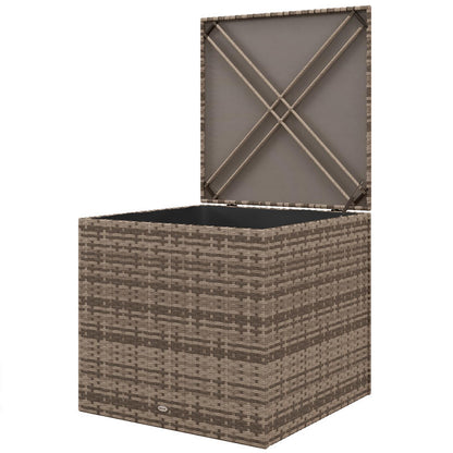 Opbergbox – Opbergkist – Opbergkrat – Opbergcontainer – Grote Zwarte Polyrattan Opbergbox – Stevig Metalen Frame – Opvouwbaar Ontwerp