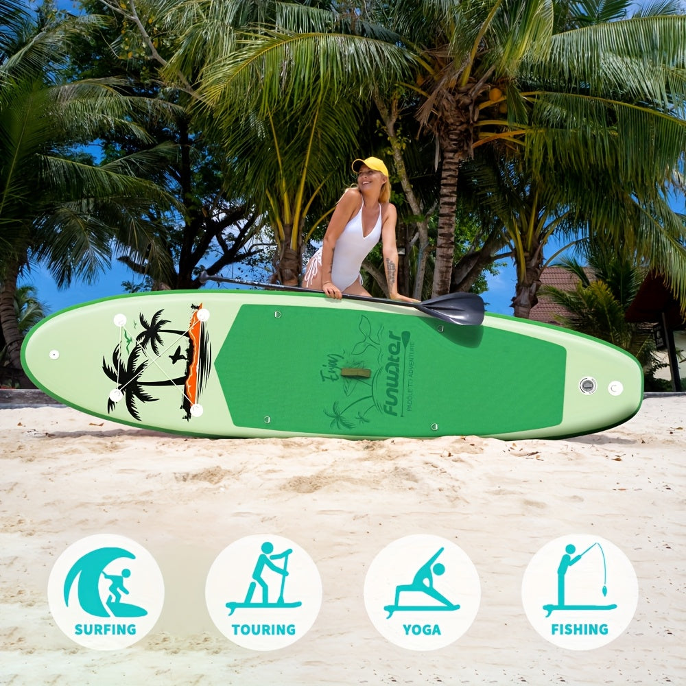 Paddleboard – SUP Board – Opblaasbaar Board – Stand Up Paddle – Watersportboard – Groen Shadow Coconut Breeze – Stevig PVC Materiaal – Compact Op te Bergen