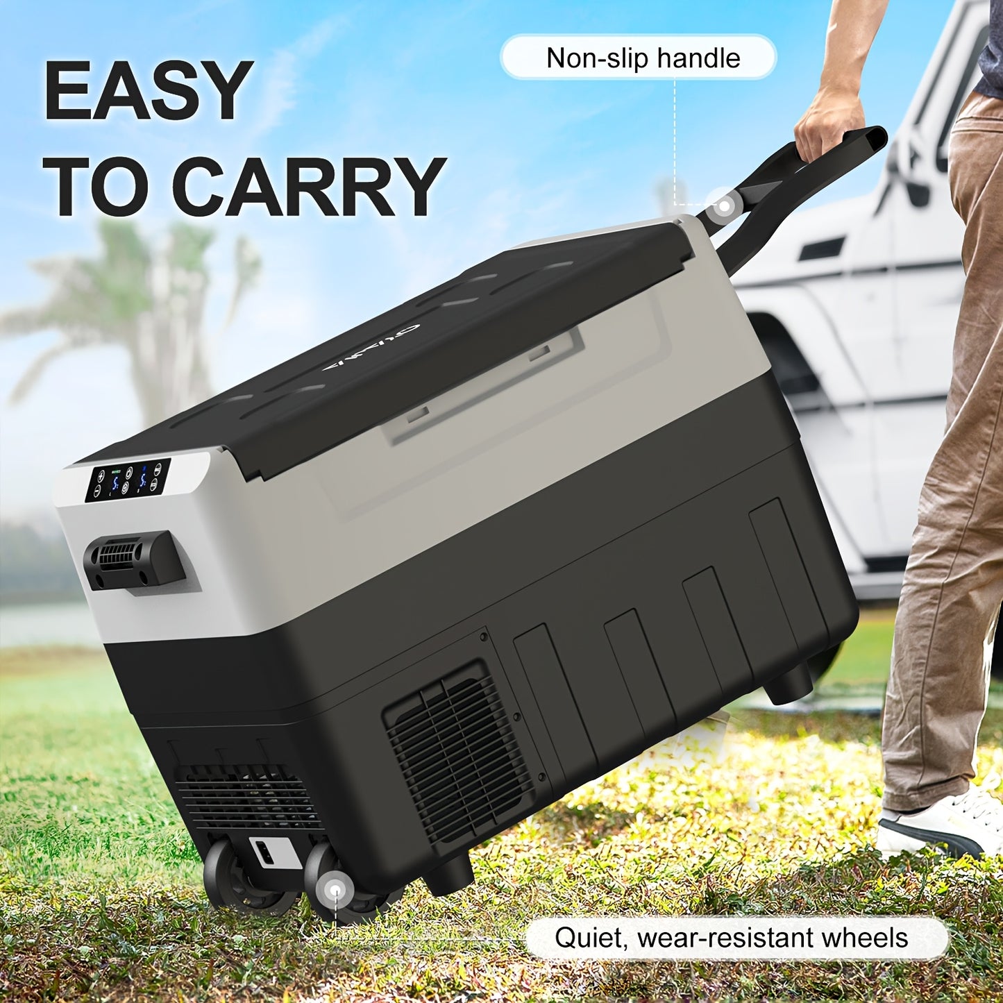 Draagbare Koel- en Vriesunit – Koelbox – Vriesbox – Camping Koeler – Mobiele Koelbox – Dual-Zone Temperatuurregeling – 35L/40L/45L Met Antislip Wielen