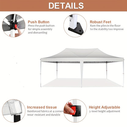 Pop-up Tent – Vouwtent – Partytent – Outdoor Tent – Gazebo – Lichtblauw – 3,05x6,1 Meter – Hexagonaal Metalen Frame