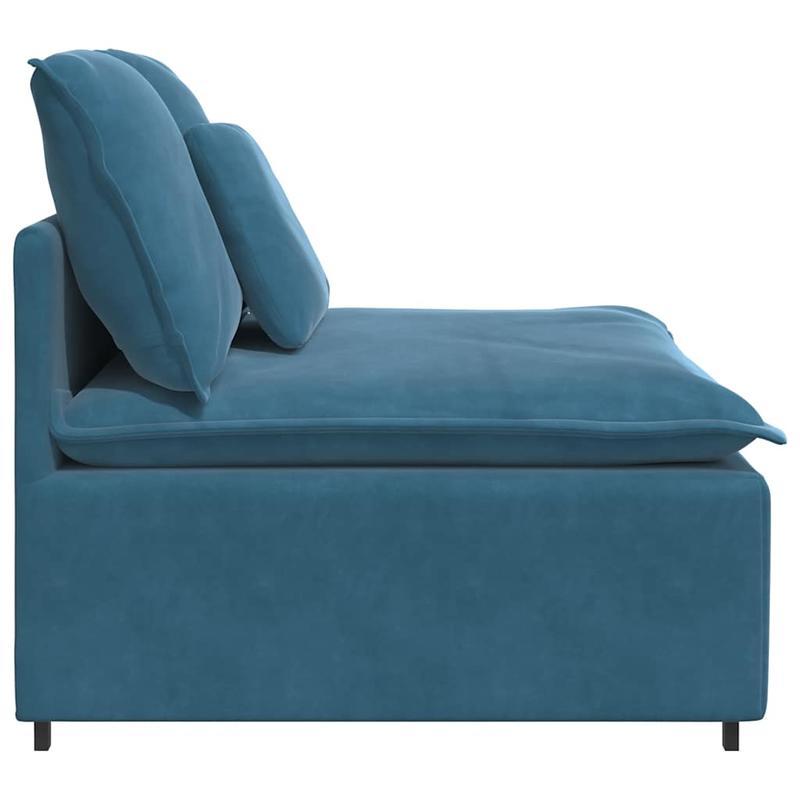 Modulaire Bank Middenmodule – Modulair Sofa Element – Zitmeubel – Hoekbank Element – Zithoek Module – Blauw – Comfortabele Kussens – Duurzaam Houten Frame – 100 cm Breed