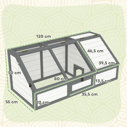 Outdoor/Indoor Small Animal Habitat Cage with Removable Base - Easy-Access Door & Spacious Design, Durable Turtle House & Nesting Box for Rabbits, Guinea Pigs, Hamsters, Lizards - Ventilated Mesh Top & Solid Floor, Low-Mainte