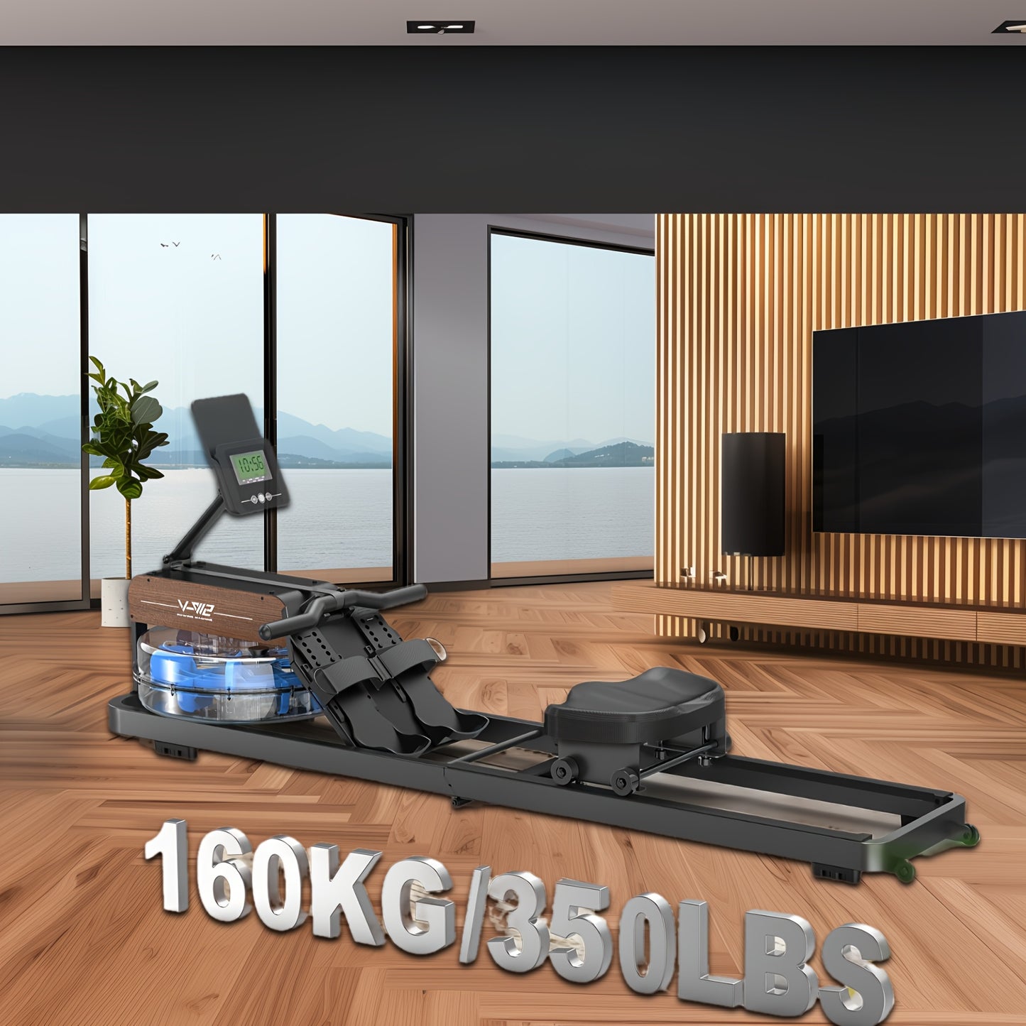 Waterroeimachine – Roeitrainer – Fitnessapparaat – Trainingsmachine – Compact – 6 Waterweerstanden – Inklapbaar - QUORE