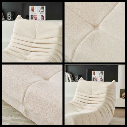Relaxation Armchair Sofas with Removable Backrest And Seat Cushions, Lazy Sofa Indoor Seat Cushions with Comfortable, Extra Thick Padding for Bedroom, Living Room, White, Green.