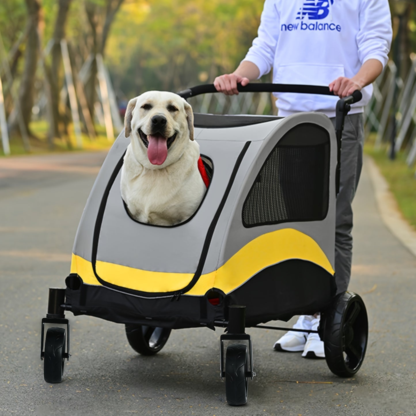 Hondenbuggy – Hondenkar – Hondenwagen – Huisdierenbuggy – Wandelwagen – Eén Klik Inklapbaar – Stevig Metalen Frame